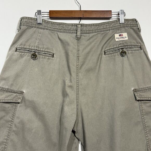 VTG Polo Ralph Lauren Shorts Mens Size 36 Olive Drab Green Cargo Hiking Outdoors - Picture 4 of 11